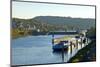 Germany, Rhineland-Palatinate, the Moselle, Grevenmacher, Sluice, Barges, Evening Light-Chris Seba-Mounted Photographic Print