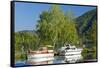 Germany, Rhineland-Palatinate, the Moselle, Niederfell, Harbour Landing Pier, Boats, Yachts-Chris Seba-Framed Stretched Canvas