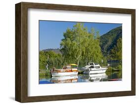 Germany, Rhineland-Palatinate, the Moselle, Niederfell, Harbour Landing Pier, Boats, Yachts-Chris Seba-Framed Photographic Print