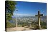 Germany, Rhineland-Palatinate, the Moselle, Trier, Cityscape, Lookout, Marian Column, Crucifix-Chris Seba-Stretched Canvas