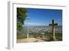 Germany, Rhineland-Palatinate, the Moselle, Trier, Cityscape, Lookout, Marian Column, Crucifix-Chris Seba-Framed Photographic Print