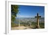 Germany, Rhineland-Palatinate, the Moselle, Trier, Cityscape, Lookout, Marian Column, Crucifix-Chris Seba-Framed Photographic Print