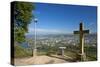 Germany, Rhineland-Palatinate, the Moselle, Trier, Cityscape, Lookout, Marian Column, Crucifix-Chris Seba-Stretched Canvas