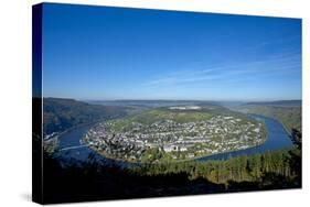 Germany, Rhineland-Palatinate, Traben-Trarbach, Moselle Valley, Overview, Moselle Loop-Chris Seba-Stretched Canvas