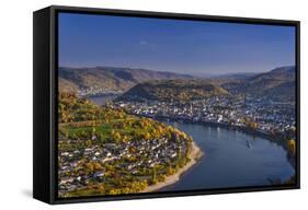 Germany, Rhineland-Palatinate, Upper Middle Rhine Valley, Boppard, Rhine Loop East Part-Udo Siebig-Framed Stretched Canvas