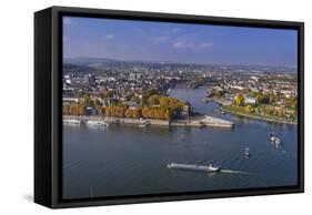 Germany, Rhineland-Palatinate, Upper Middle Rhine Valley, Koblenz, Cityscape-Udo Siebig-Framed Stretched Canvas