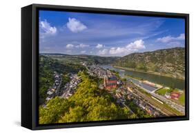 Germany, Rhineland-Palatinate, Upper Middle Rhine Valley, Oberwesel, Rhine Valley-Udo Siebig-Framed Stretched Canvas