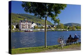 Germany, River, the Moselle, Rhineland-Palatinate, Waterside Promenade Alf-Chris Seba-Stretched Canvas