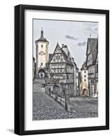Germany, Rothenberg ob der Tauber, Ploenlein Triangular Place-Hollice Looney-Framed Photographic Print