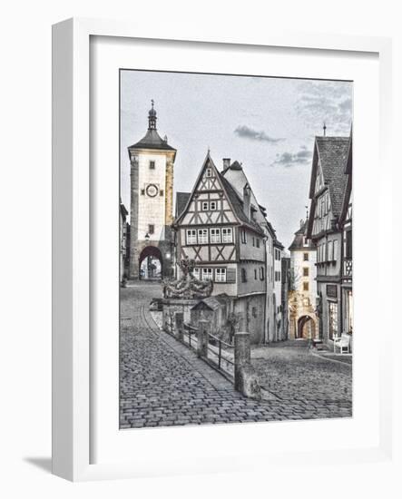 Germany, Rothenberg ob der Tauber, Ploenlein Triangular Place-Hollice Looney-Framed Photographic Print