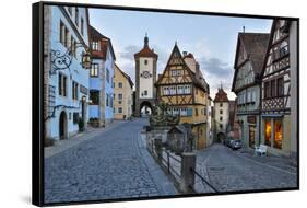 Germany, Rothenburg ob der Tauber, Ploenlein Triangular Place-Hollice Looney-Framed Stretched Canvas