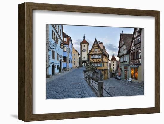 Germany, Rothenburg ob der Tauber, Ploenlein Triangular Place-Hollice Looney-Framed Photographic Print