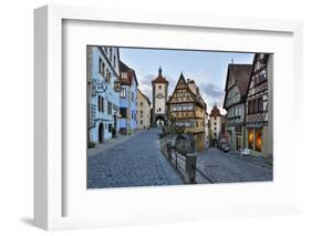 Germany, Rothenburg ob der Tauber, Ploenlein Triangular Place-Hollice Looney-Framed Photographic Print