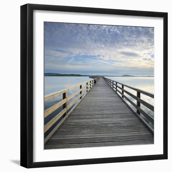 Germany, Saxony-Anhalt, Braunsbedra, Neumark, Geiseltalsee (Lake), Marina, Pier-Andreas Vitting-Framed Photographic Print