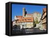 Germany, Saxony-Anhalt, Historical Old Town with Half-Timbered Houses-Andreas Vitting-Framed Stretched Canvas