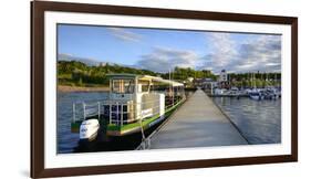 Germany, Saxony-Anhalt, MŸcheln, Geiseltalsee, Marina, Sailboats and Tourboat in the Evening Light-Andreas Vitting-Framed Photographic Print