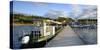 Germany, Saxony-Anhalt, MŸcheln, Geiseltalsee, Marina, Sailboats and Tourboat in the Evening Light-Andreas Vitting-Stretched Canvas