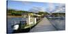 Germany, Saxony-Anhalt, MŸcheln, Geiseltalsee, Marina, Sailboats and Tourboat in the Evening Light-Andreas Vitting-Stretched Canvas