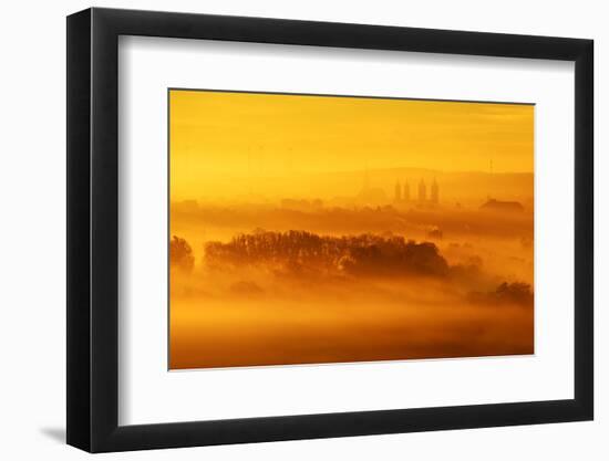 Germany, Saxony-Anhalt, Naumburg, Sunrise, Morning Fog-Andreas Vitting-Framed Photographic Print