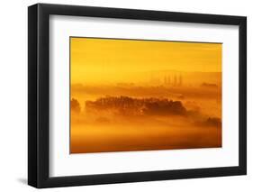 Germany, Saxony-Anhalt, Naumburg, Sunrise, Morning Fog-Andreas Vitting-Framed Photographic Print