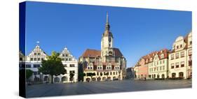 Germany, Saxony-Anhalt, Naumburg, Town Houses and Wenzelskirche on the Marketplace-Andreas Vitting-Stretched Canvas