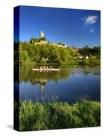 Germany, Saxony-Anhalt, Rowing Boat in Front of Castle and Village Schšnburg at the Saale-Andreas Vitting-Stretched Canvas