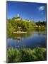 Germany, Saxony-Anhalt, Rowing Boat in Front of Castle and Village Schšnburg at the Saale-Andreas Vitting-Mounted Photographic Print