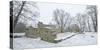 Germany, Saxony-Anhalt, Saale-Holzland-Kreis, Camburg, Ruin of the Cyriaks Church in Winter-Andreas Vitting-Stretched Canvas