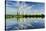 Germany, Saxony-Anhalt, Schkopau, brown coal power station is reflected in pond-Andreas Vitting-Stretched Canvas