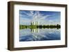 Germany, Saxony-Anhalt, Schkopau, brown coal power station is reflected in pond-Andreas Vitting-Framed Photographic Print