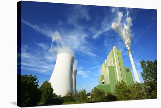 Germany, Saxony-Anhalt, Schkopau, brown coal power station-Andreas Vitting-Stretched Canvas
