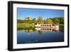 Germany, Saxony-Anhalt, Tourboat in Front of Castle and Village Schšnburg at the Saale-Andreas Vitting-Framed Photographic Print