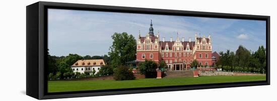 Germany, Saxony, Bad Muskau, New and Old Castle, Panorama-Catharina Lux-Framed Stretched Canvas