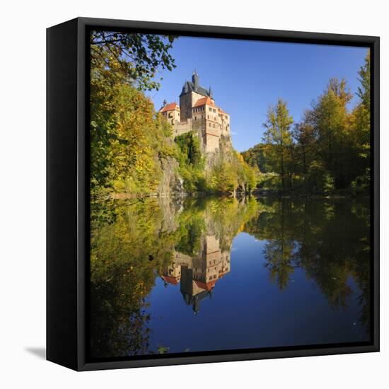 Germany, Saxony, Castle Kriebstein Above the Zschopau-Andreas Vitting-Framed Stretched Canvas