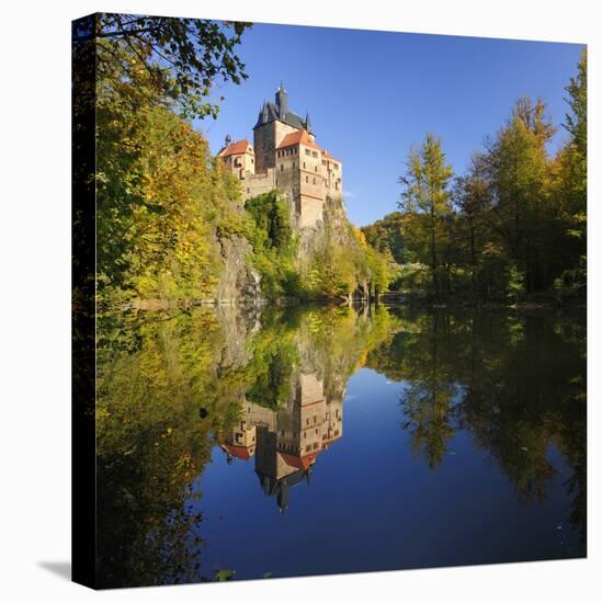 Germany, Saxony, Castle Kriebstein Above the Zschopau-Andreas Vitting-Stretched Canvas