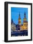 Germany, Saxony, Dresden, Altstadt (Old Town). Dresden skyline, historic buildings along the Elbe R-Jason Langley-Framed Photographic Print