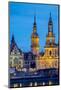 Germany, Saxony, Dresden, Altstadt (Old Town). Dresden skyline, historic buildings along the Elbe R-Jason Langley-Mounted Photographic Print