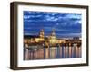 Germany, Saxony, Dresden, Elbe River and Old Town Skyline-Michele Falzone-Framed Photographic Print