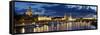 Germany, Saxony, Dresden, Elbe River and Old Town Skyline-Michele Falzone-Framed Stretched Canvas