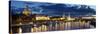 Germany, Saxony, Dresden, Elbe River and Old Town Skyline-Michele Falzone-Stretched Canvas
