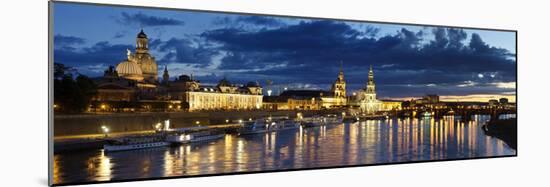 Germany, Saxony, Dresden, Elbe River and Old Town Skyline-Michele Falzone-Mounted Photographic Print