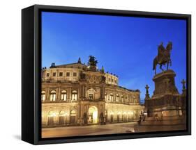 Germany, Saxony, Dresden, Old Town, Theaterplatz, Semperoper Opera House-Michele Falzone-Framed Stretched Canvas