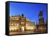 Germany, Saxony, Dresden, Old Town, Theaterplatz, Semperoper Opera House-Michele Falzone-Framed Stretched Canvas