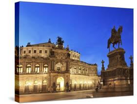 Germany, Saxony, Dresden, Old Town, Theaterplatz, Semperoper Opera House-Michele Falzone-Stretched Canvas