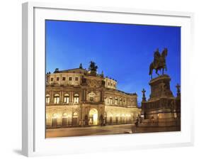 Germany, Saxony, Dresden, Old Town, Theaterplatz, Semperoper Opera House-Michele Falzone-Framed Photographic Print