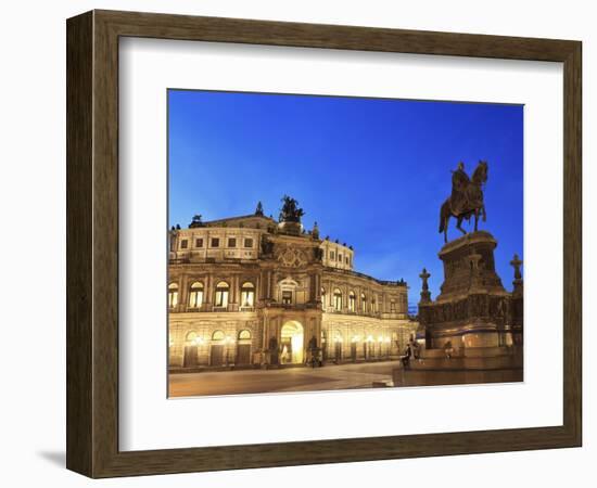 Germany, Saxony, Dresden, Old Town, Theaterplatz, Semperoper Opera House-Michele Falzone-Framed Photographic Print