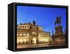 Germany, Saxony, Dresden, Old Town, Theaterplatz, Semperoper Opera House-Michele Falzone-Framed Stretched Canvas