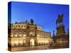 Germany, Saxony, Dresden, Old Town, Theaterplatz, Semperoper Opera House-Michele Falzone-Stretched Canvas