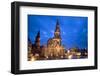 Germany, Saxony, Dresden. the Cathedral and the Opera House in the Old City Centre.-Ken Scicluna-Framed Photographic Print