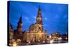 Germany, Saxony, Dresden. the Cathedral and the Opera House in the Old City Centre.-Ken Scicluna-Stretched Canvas